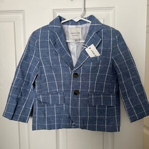 Janie and Jack Blue Windowpane Blazer